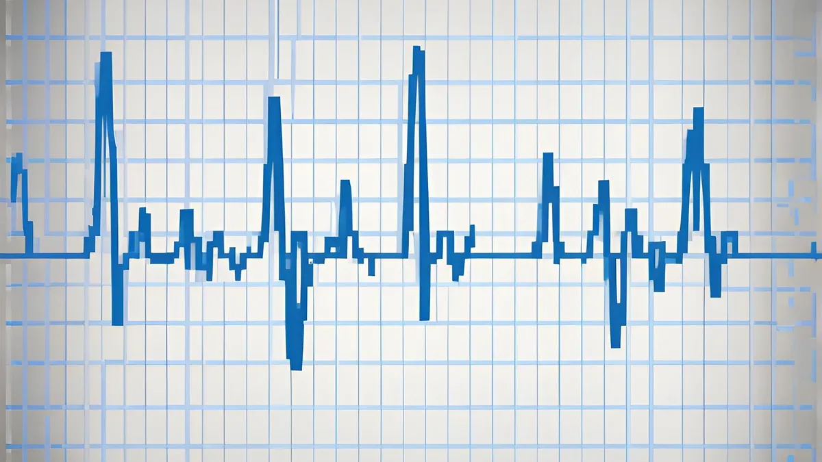 Monitor de electrocardiograma mostrando el trazado del ritmo cardíaco durante un examen EKG del corazón